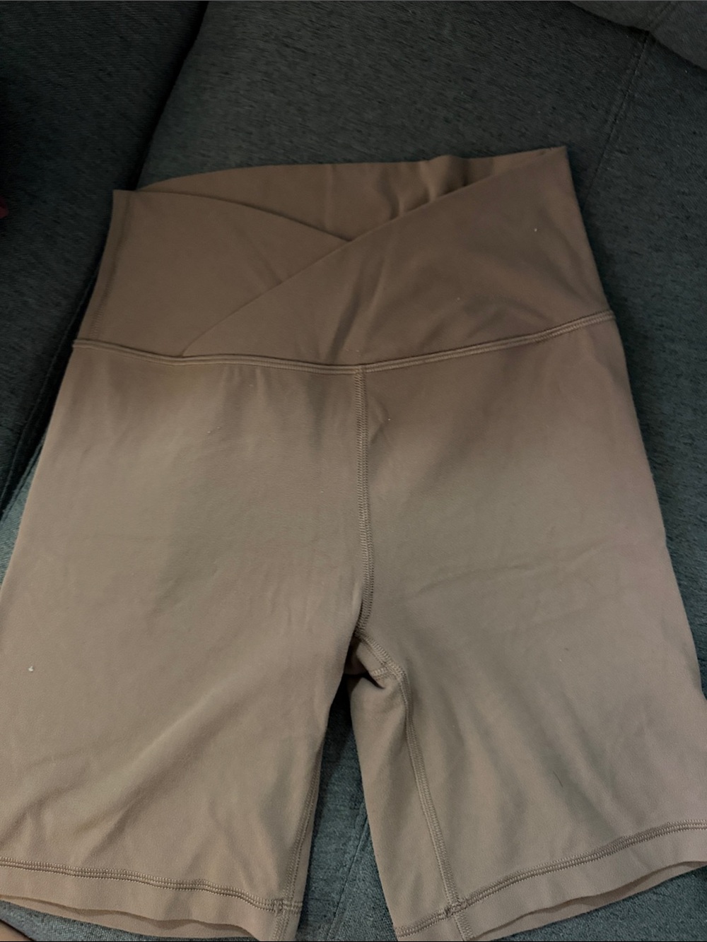 TNA Brown High-Waist Biker Shorts